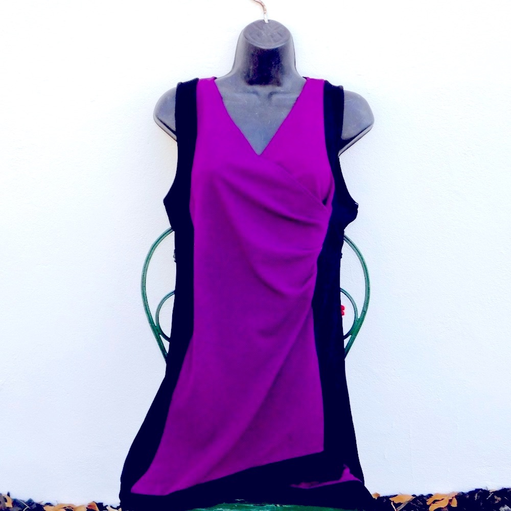NWT J M Martin purple colorblock career dress small